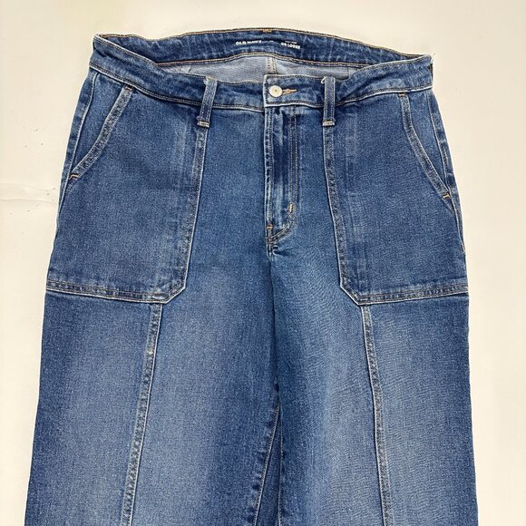 Old Navy High Rise OG Loose Women's size 12 Dark Blue Denim Jeans - Picture 2 of 5